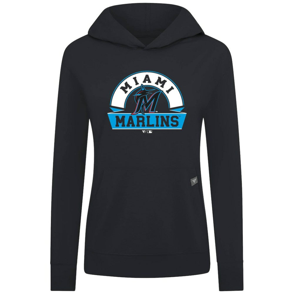 Miami Marlins Levelwear Women's Relay Banner Arch Long Sleeve T-Shirt Hoodie | MLB US