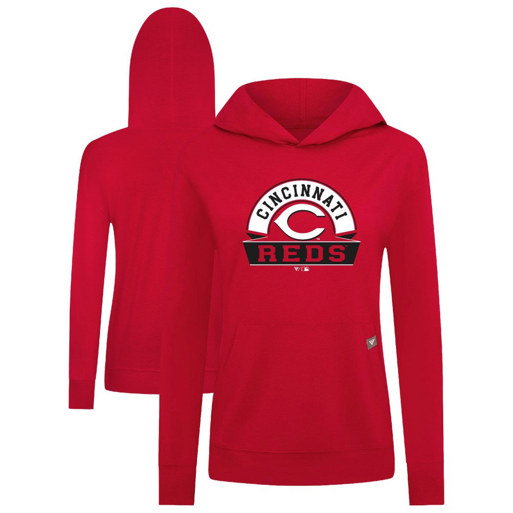Cincinnati Reds Levelwear Women's Relay Banner Arch Long Sleeve T-Shirt Hoodie | MLB Discount
