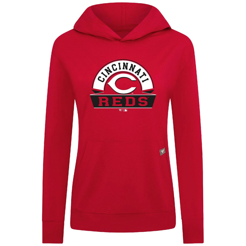 Cincinnati Reds Levelwear Women's Relay Banner Arch Long Sleeve T-Shirt Hoodie | MLB Discount