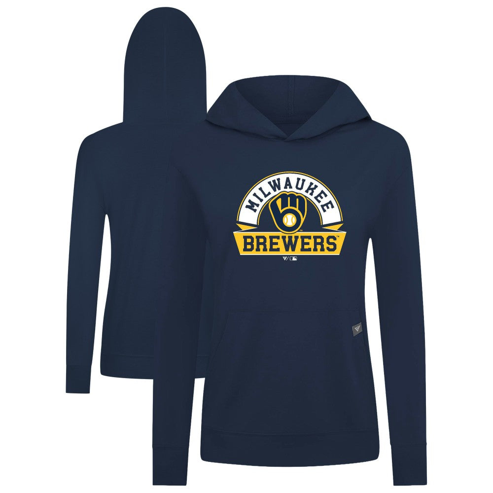 Milwaukee Brewers Levelwear Women's Relay Banner Arch Long Sleeve T-Shirt Hoodie | MLB Shop