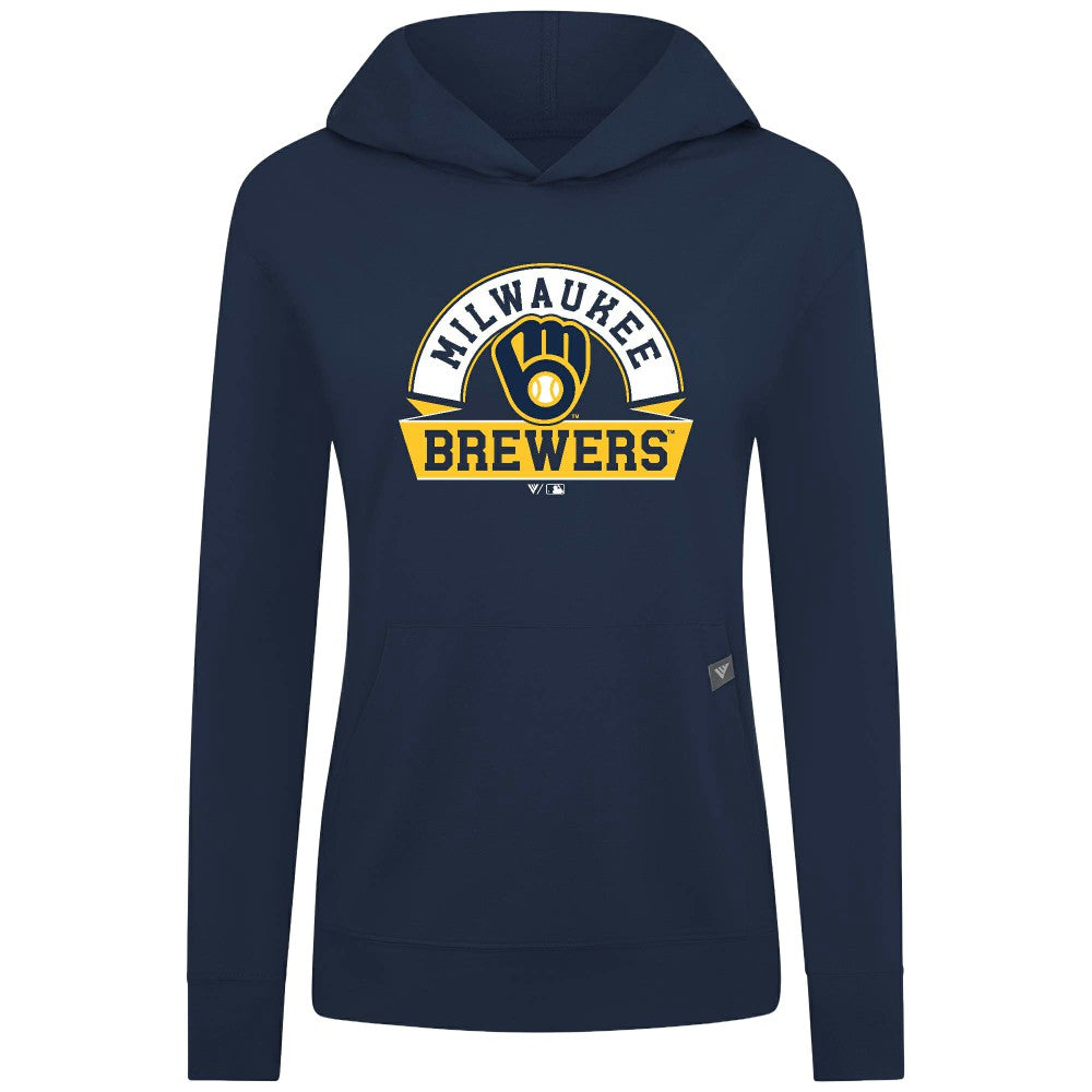 Milwaukee Brewers Levelwear Women's Relay Banner Arch Long Sleeve T-Shirt Hoodie | MLB Shop