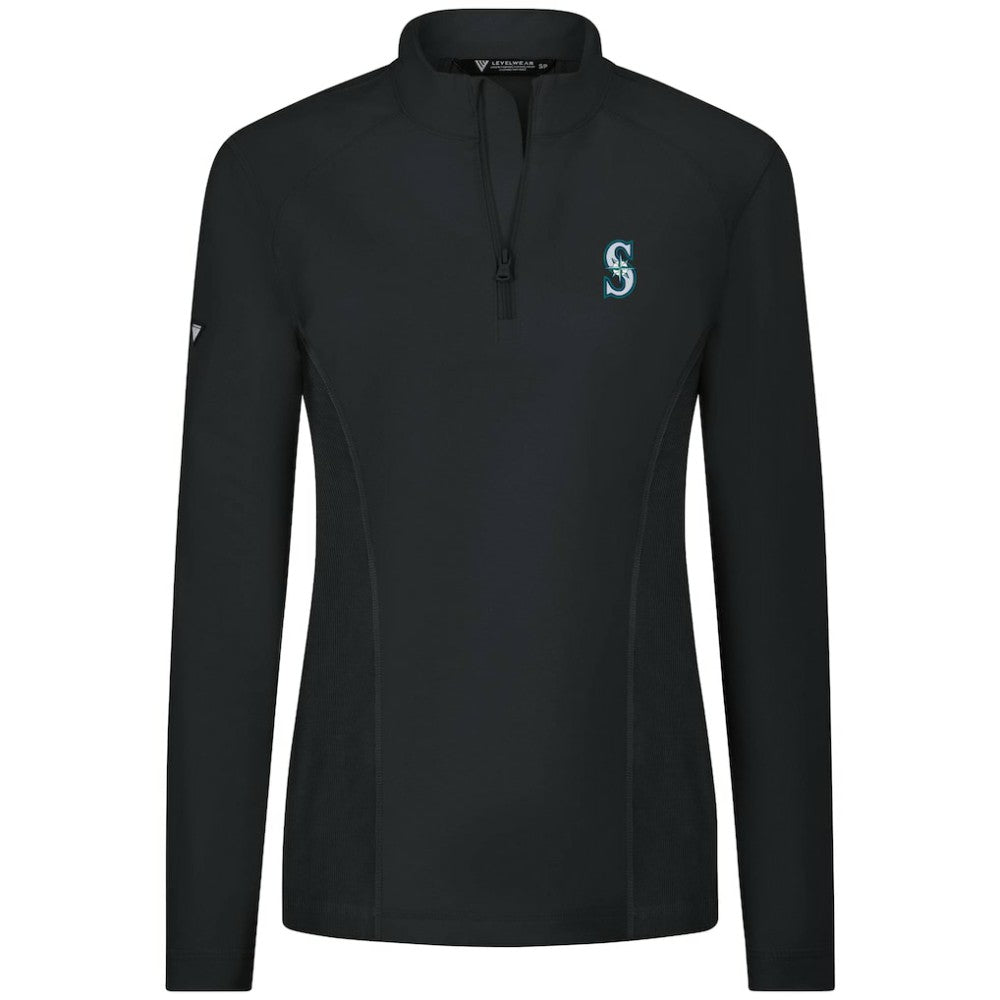 Seattle Mariners Levelwear Women's Upright Insignia 2.0 Quarter-Zip Tri-Blend Top | MLB Sale