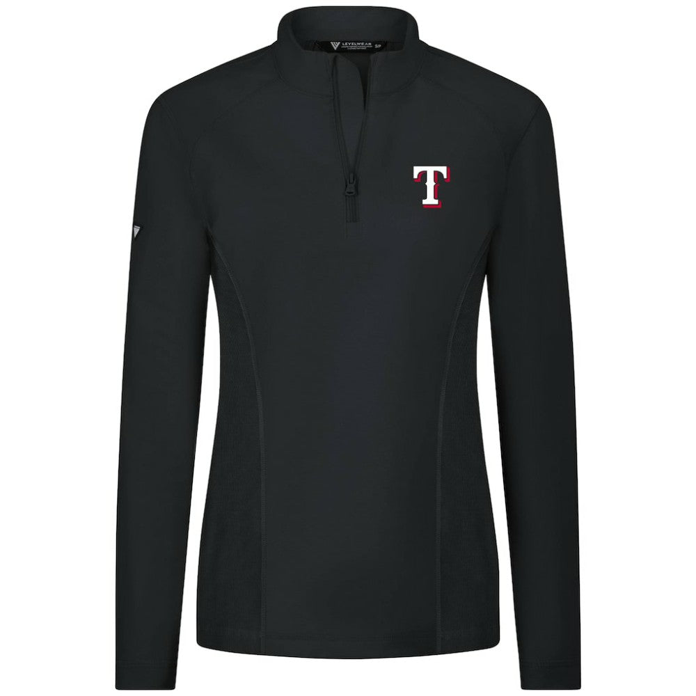 Texas Rangers Levelwear Women's Upright Insignia 2.0 Quarter-Zip Tri-Blend Top | MLB For sale