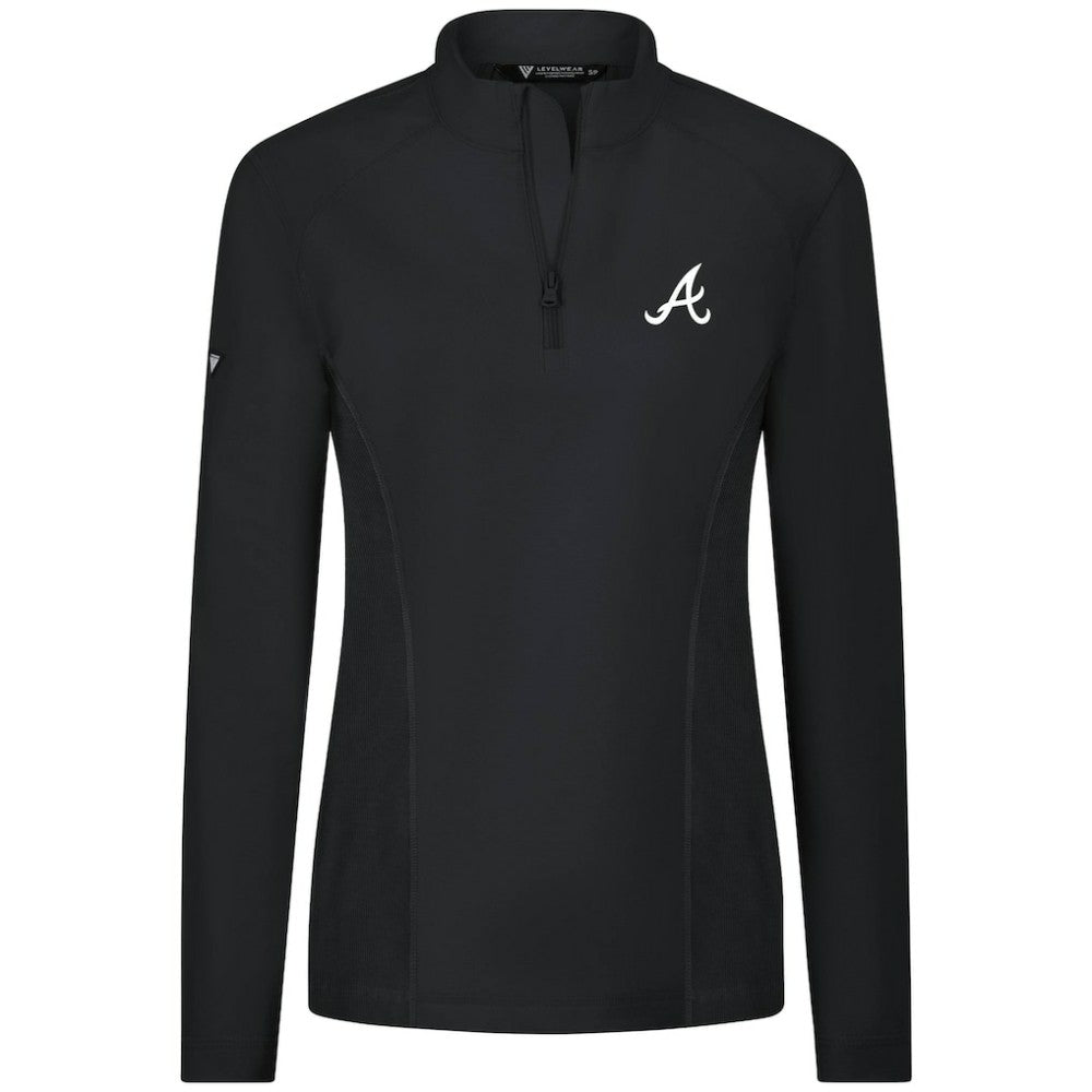 Atlanta Braves Levelwear Women's Upright Insignia 2.0 Quarter-Zip Tri-Blend Top | MLB Shop
