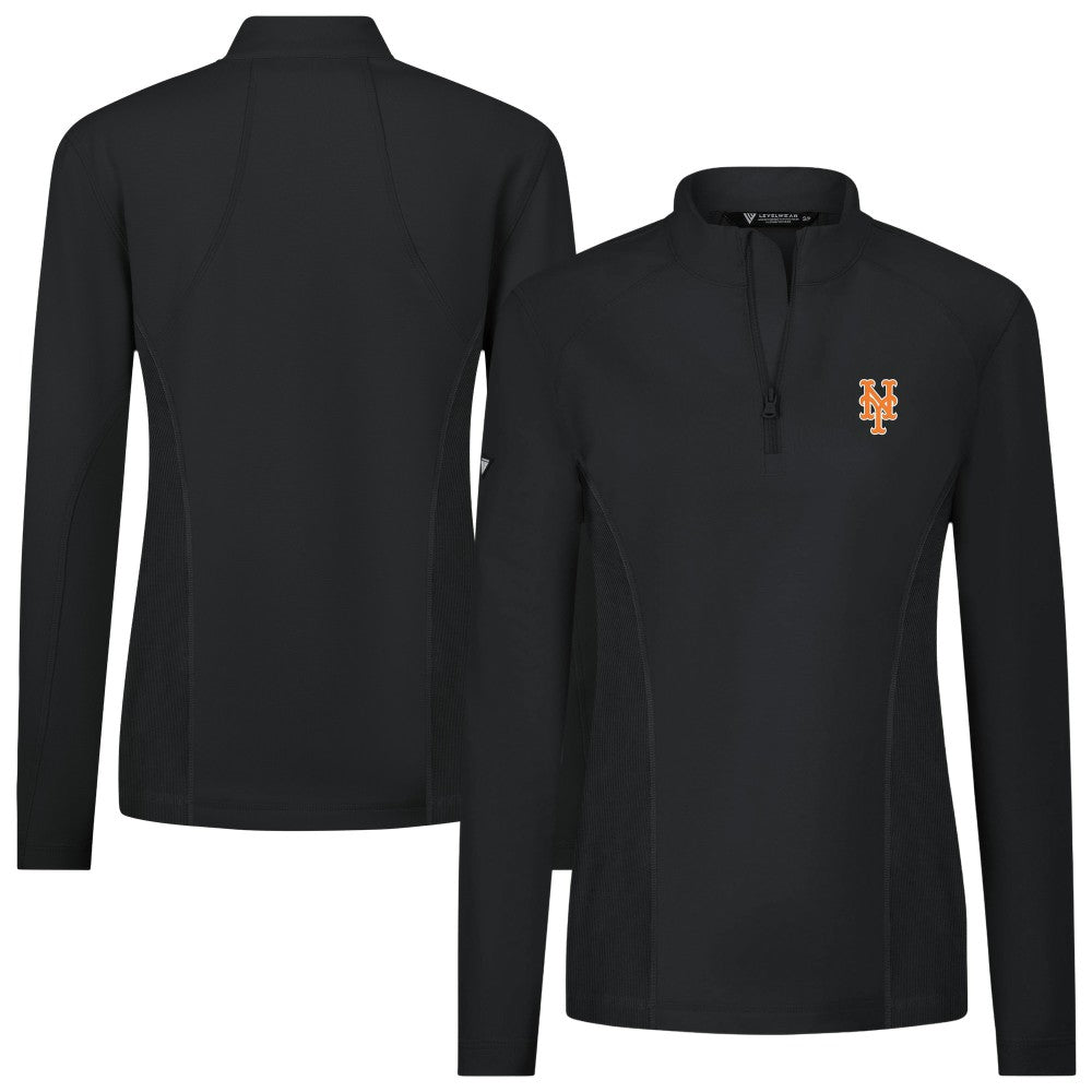 New York Mets Levelwear Women's Upright Insignia 2.0 Quarter-Zip Tri-Blend Top | MLB Sale
