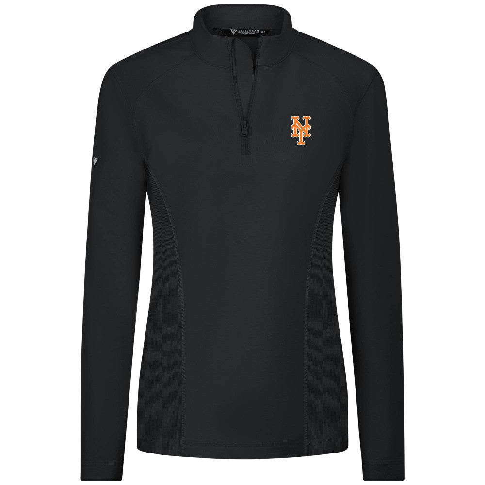 New York Mets Levelwear Women's Upright Insignia 2.0 Quarter-Zip Tri-Blend Top | MLB Sale