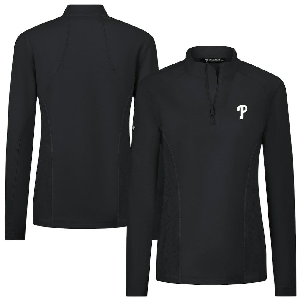 Philadelphia Phillies Levelwear Women's Upright Insignia 2.0 Quarter-Zip Tri-Blend Top | MLB Shop