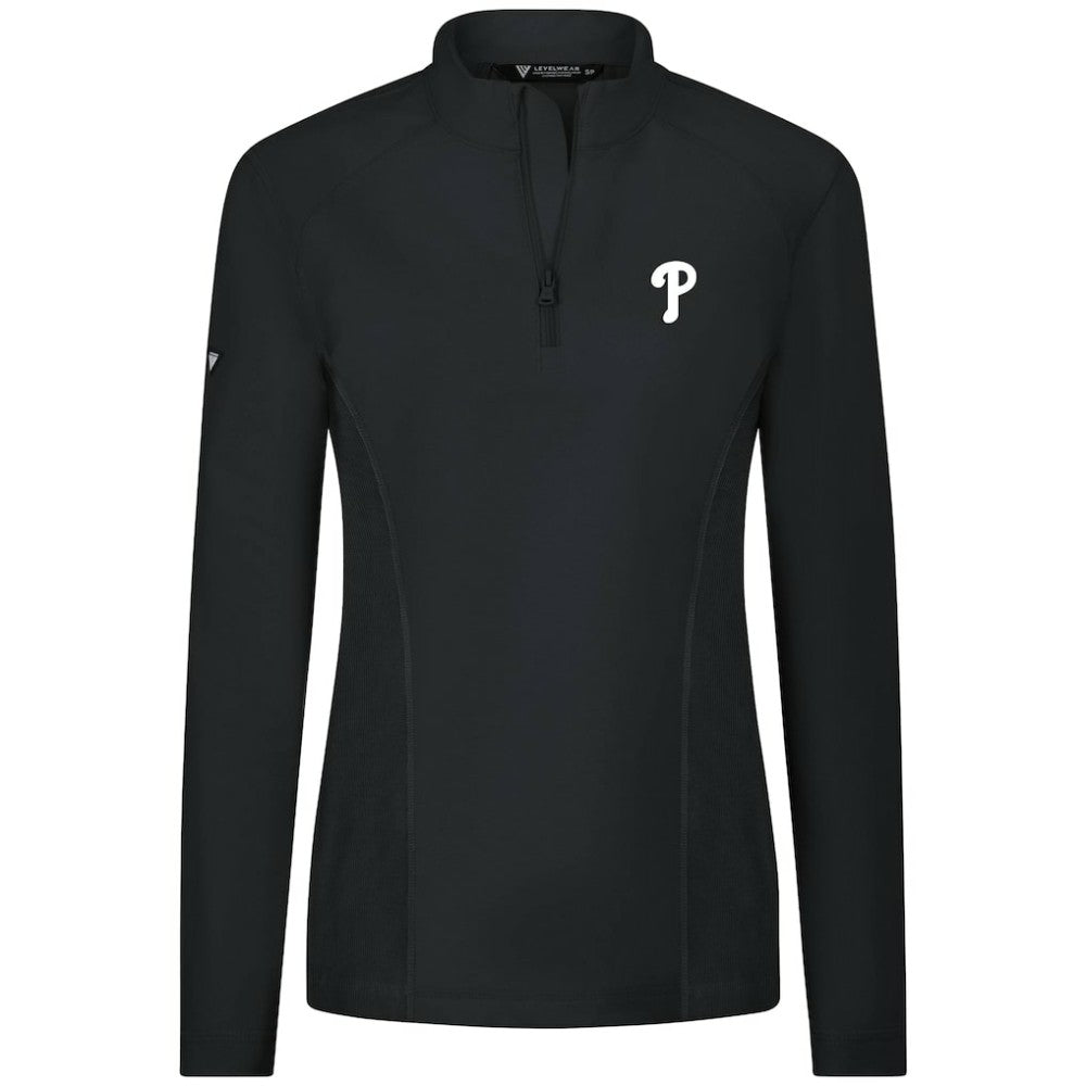 Philadelphia Phillies Levelwear Women's Upright Insignia 2.0 Quarter-Zip Tri-Blend Top | MLB Shop