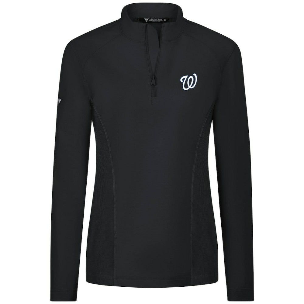 Washington Nationals Levelwear Women's Upright Insignia 2.0 Quarter-Zip Tri-Blend Top | MLB New
