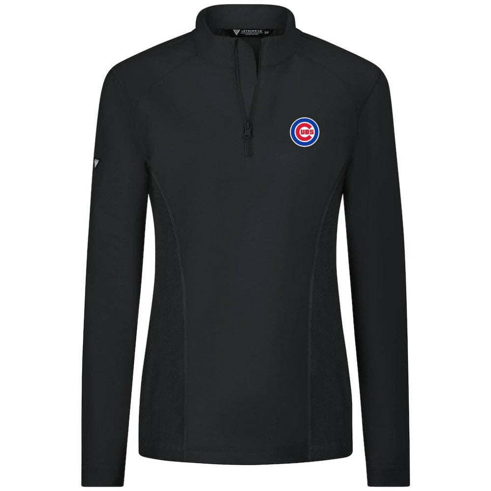 Chicago Cubs Levelwear Women's Upright Insignia 2.0 Quarter-Zip Tri-Blend Top | MLB For sale