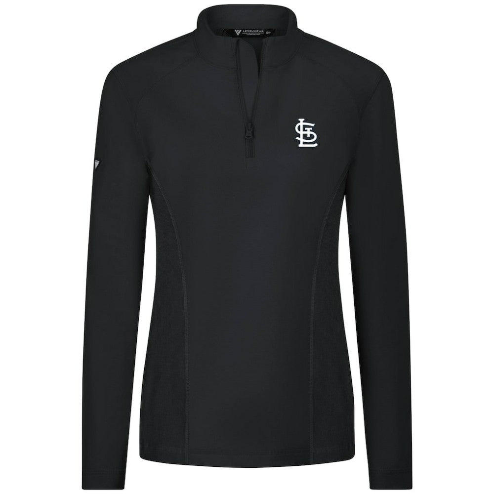 St. Louis Cardinals Levelwear Women's Upright Insignia 2.0 Quarter-Zip Tri-Blend Top | MLB Online