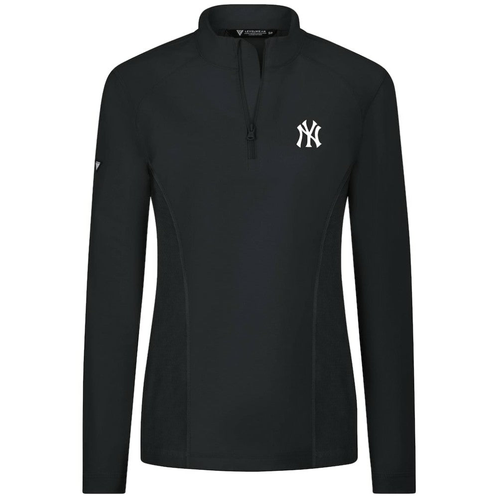 New York Yankees Levelwear Women's Upright Insignia 2.0 Quarter-Zip Tri-Blend Top | MLB On Sale