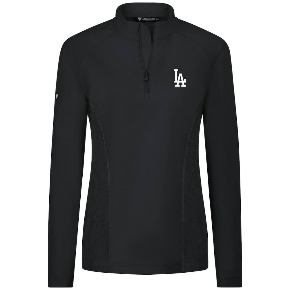 Los Angeles Dodgers Levelwear Women's Upright Insignia 2.0 Quarter-Zip Tri-Blend Top | MLB Sale