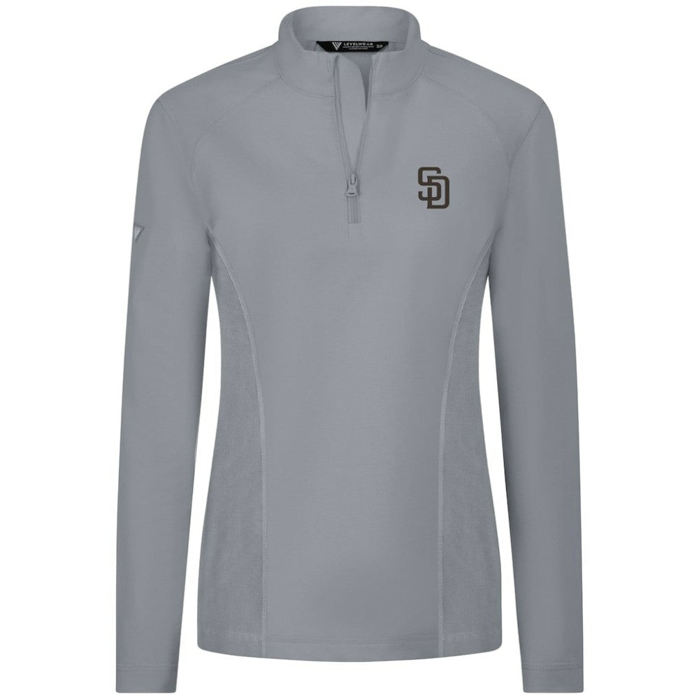 San Diego Padres Levelwear Women's Upright Insignia 2.0 Quarter-Zip Tri-Blend Top | MLB Sale