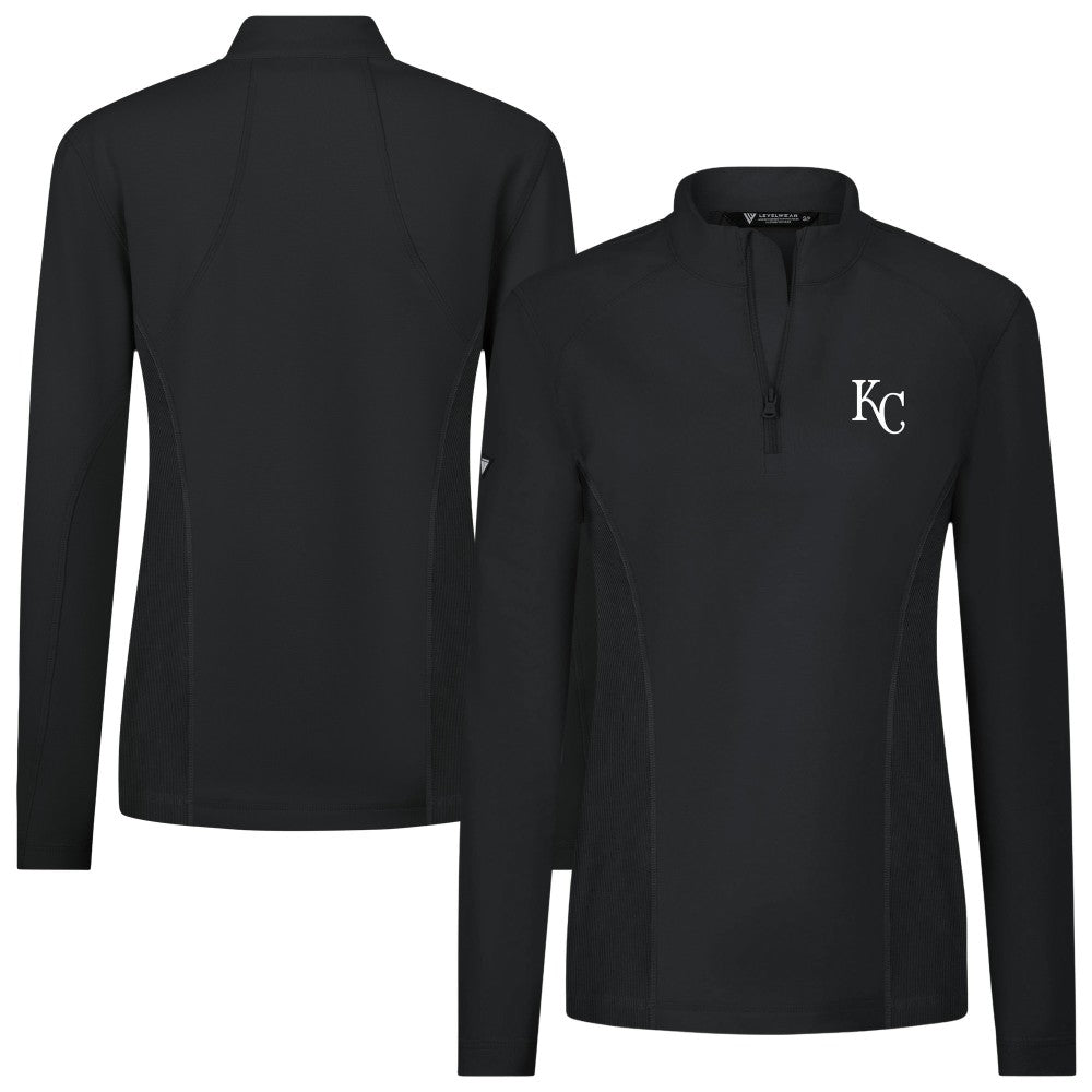 Kansas City Royals Levelwear Women's Upright Insignia 2.0 Quarter-Zip Tri-Blend Top | MLB New