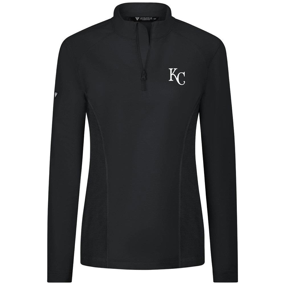 Kansas City Royals Levelwear Women's Upright Insignia 2.0 Quarter-Zip Tri-Blend Top | MLB New