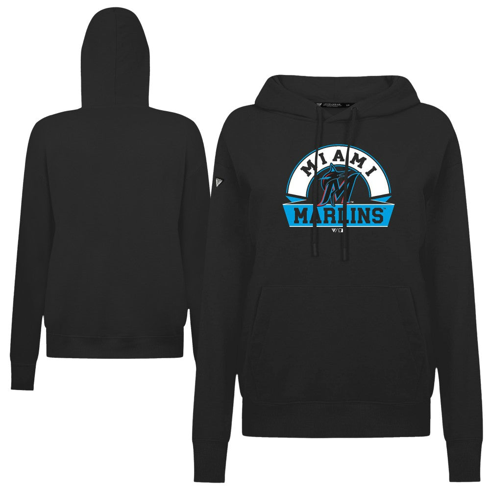 Miami Marlins Levelwear Women's Adorn Banner Arch Hoodie | MLB Online