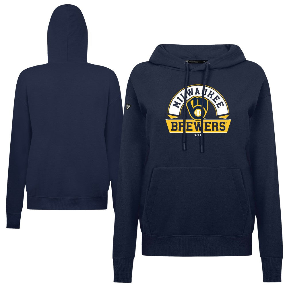 Milwaukee Brewers Levelwear Women's Adorn Banner Arch Hoodie | MLB New