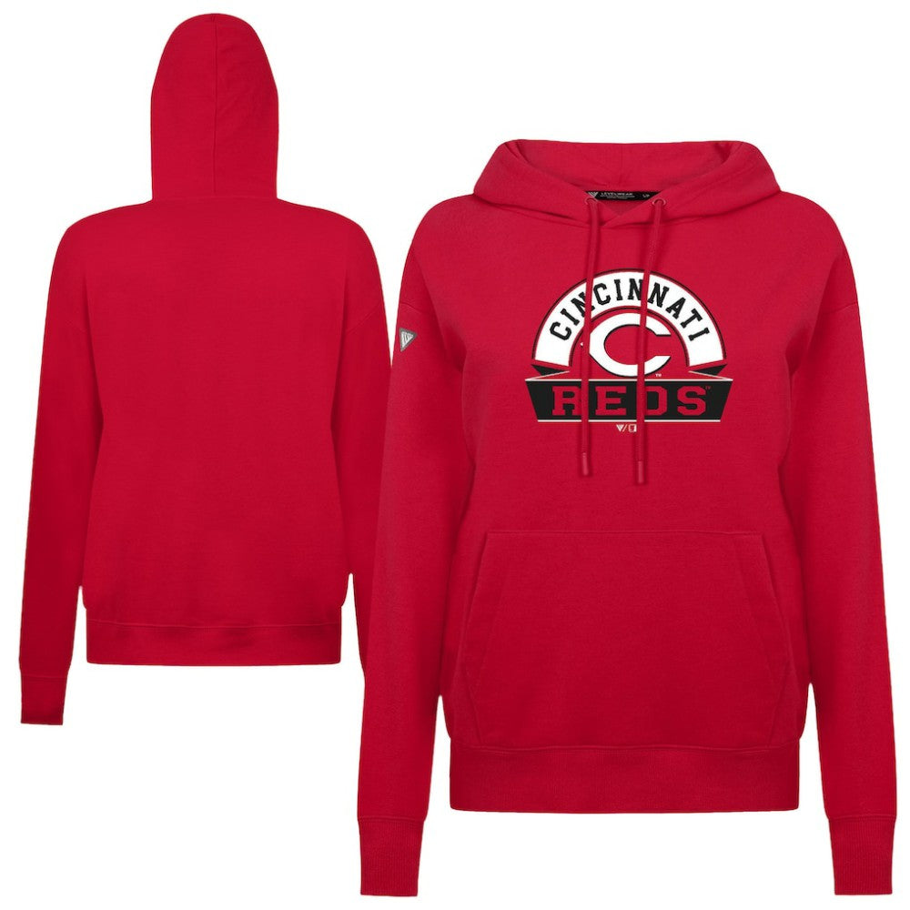 Cincinnati Reds Levelwear Women's Adorn Banner Arch Hoodie | MLB Outlet