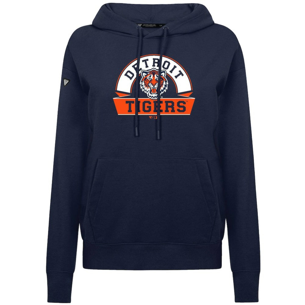 Detroit Tigers Levelwear Women's Adorn Banner Arch Hoodie | MLB Discount