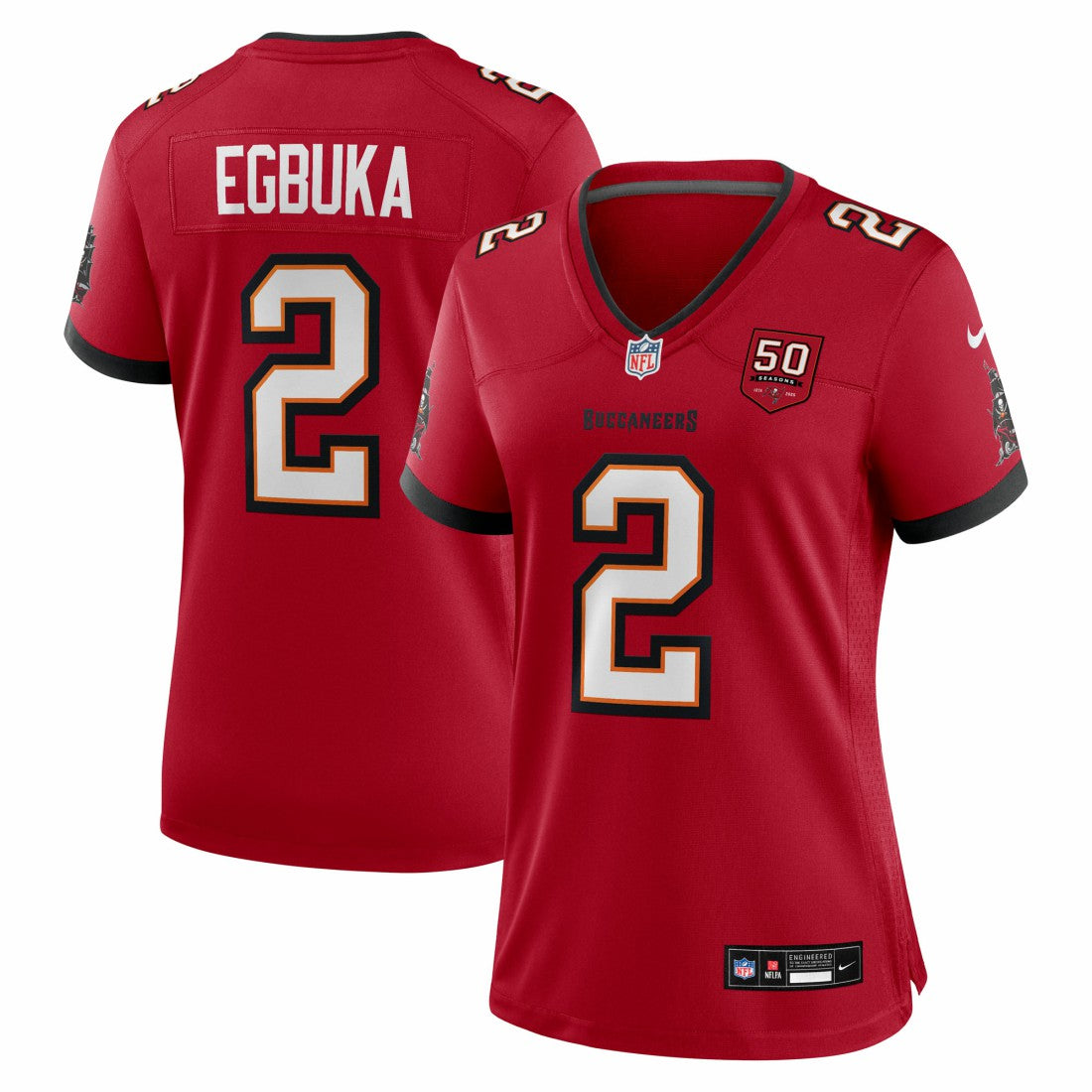 Tampa Bay Buccaneers Nike Emeka Egbuka  Women's Team 50th Season Game Jersey