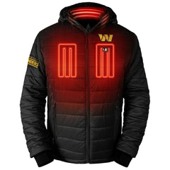 Washington Commanders  ActionHeat 5V Battery Heated Full-Zip Hoodie Puffer Jacket