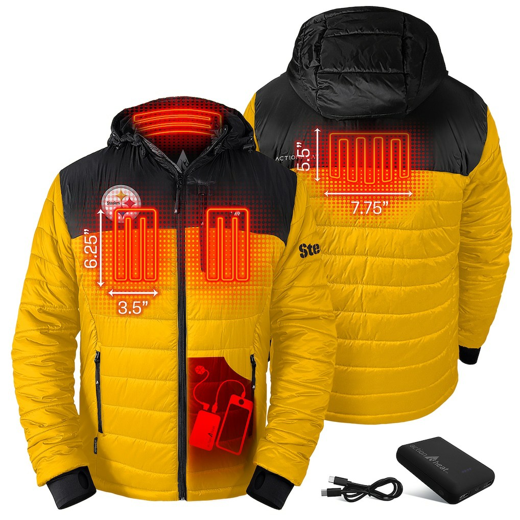 Pittsburgh Steelers  ActionHeat 5V Battery Heated Colorblock Full-Zip Puffer Jacket