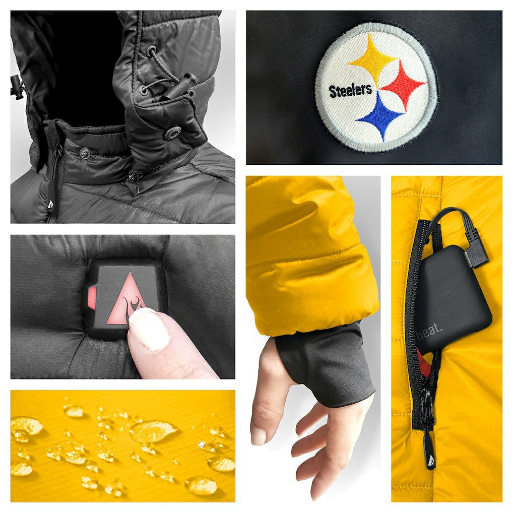 Pittsburgh Steelers  ActionHeat 5V Battery Heated Colorblock Full-Zip Puffer Jacket