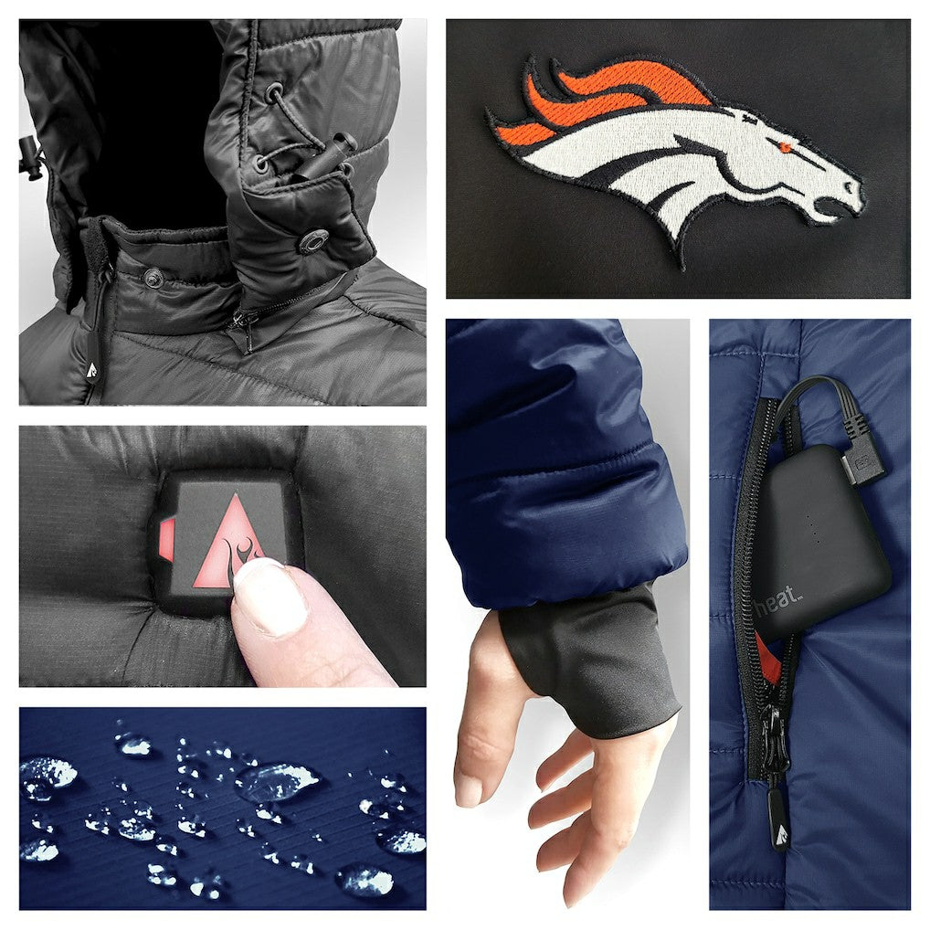 Denver Broncos  ActionHeat 5V Battery Heated Colorblock Full-Zip Puffer Jacket