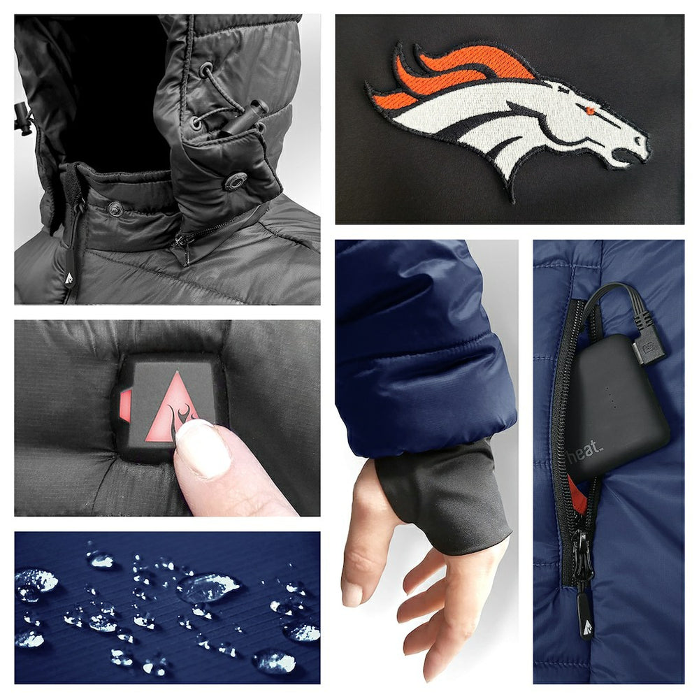 Denver Broncos  ActionHeat 5V Battery Heated Colorblock Full-Zip Puffer Jacket