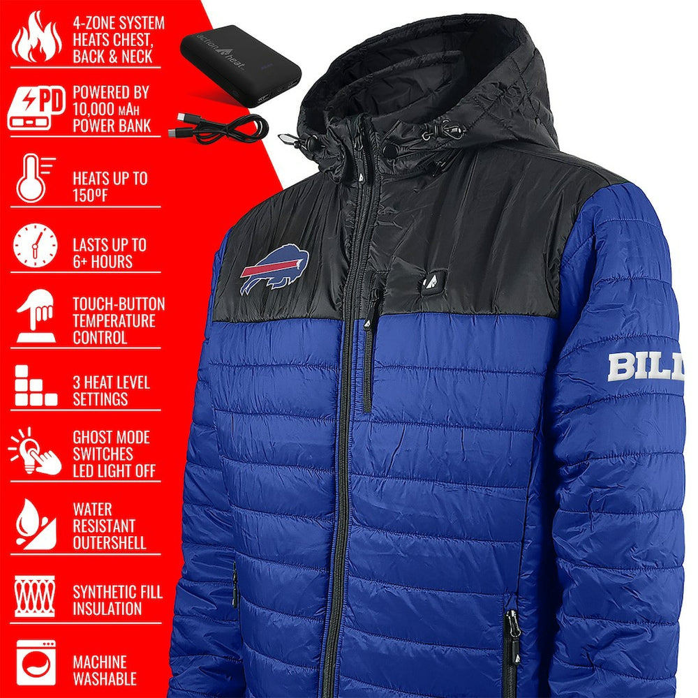 Buffalo Bills  ActionHeat 5V Battery Heated Colorblock Full-Zip Puffer Jacket