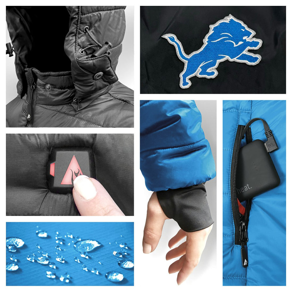 Detroit Lions  ActionHeat 5V Battery Heated Colorblock Full-Zip Puffer Jacket