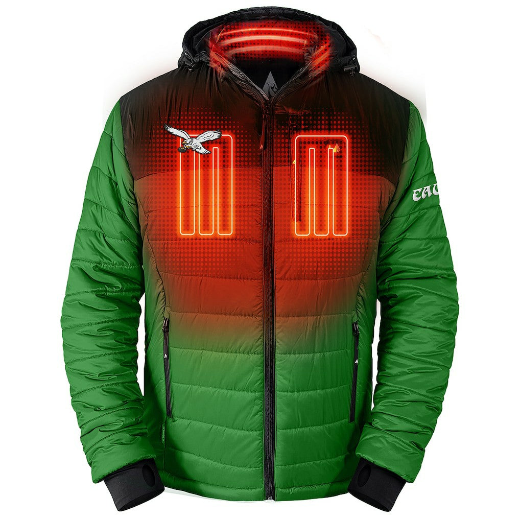 Philadelphia Eagles  ActionHeat 5V Battery Heated Colorblock Full-Zip Puffer Jacket