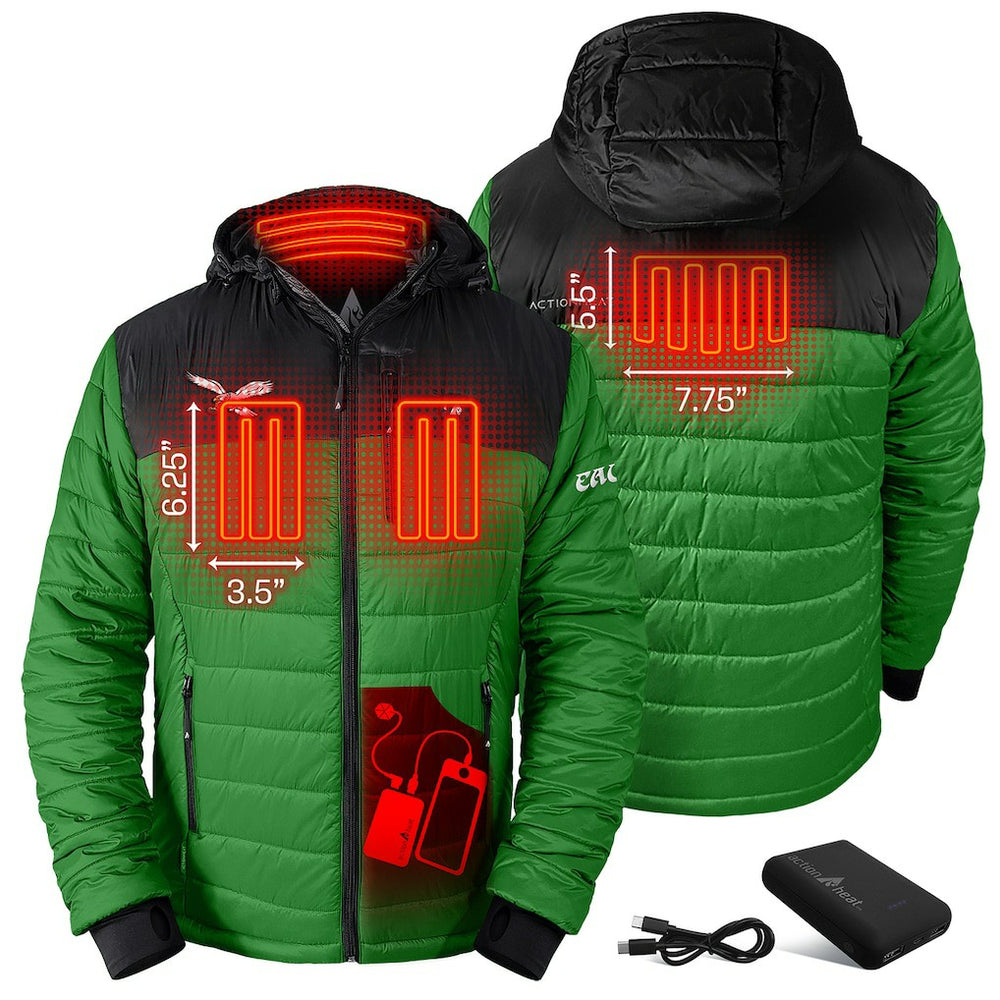 Philadelphia Eagles  ActionHeat 5V Battery Heated Colorblock Full-Zip Puffer Jacket