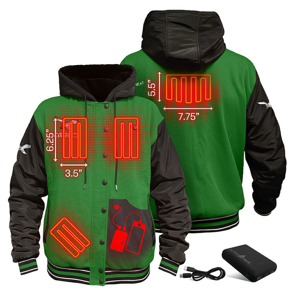 Philadelphia Eagles  ActionHeat 5V Battery Heated Full-Snap Varsity Jacket
