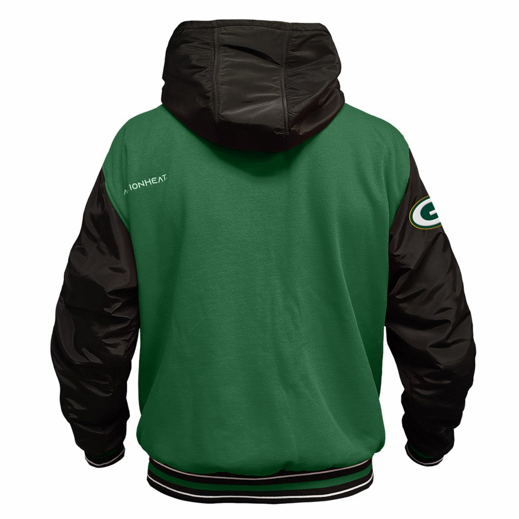 Green Bay Packers  ActionHeat 5V Battery Heated Full-Snap Varsity Jacket
