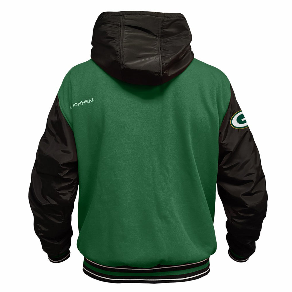 Green Bay Packers  ActionHeat 5V Battery Heated Full-Snap Varsity Jacket