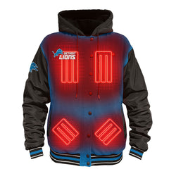 Detroit Lions  ActionHeat 5V Battery Heated Full-Snap Varsity Jacket