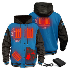 Detroit Lions  ActionHeat 5V Battery Heated Full-Snap Varsity Jacket