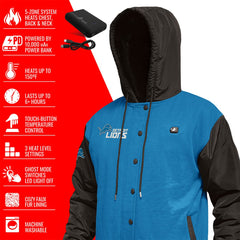 Detroit Lions  ActionHeat 5V Battery Heated Full-Snap Varsity Jacket