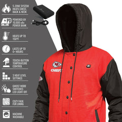 Kansas City Chiefs  ActionHeat 5V Battery Heated Full-Snap Varsity Jacket