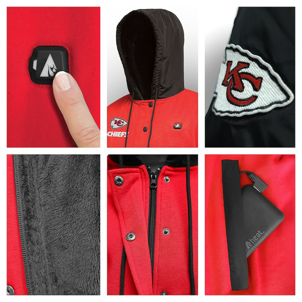 Kansas City Chiefs  ActionHeat 5V Battery Heated Full-Snap Varsity Jacket