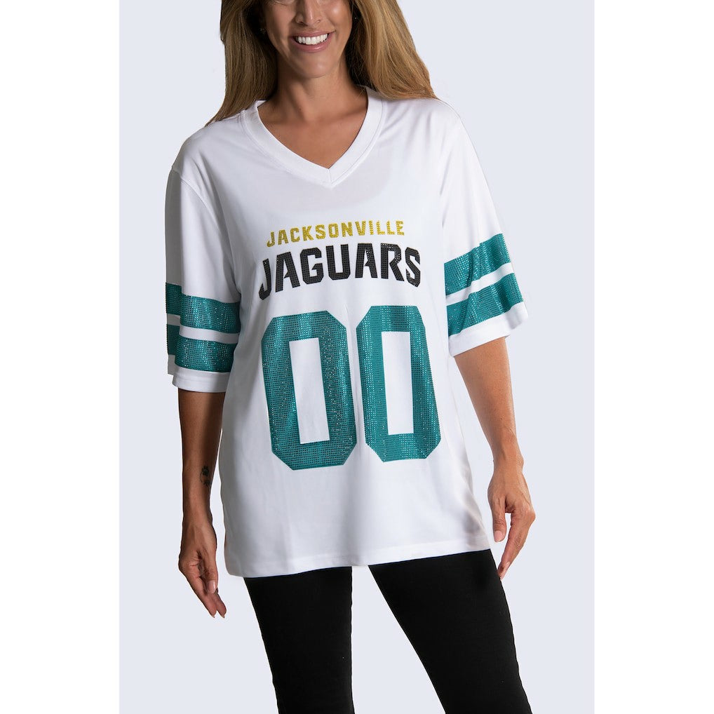 Jacksonville Jaguars  Cuce Women's Rhinestone V-Neck Tunic