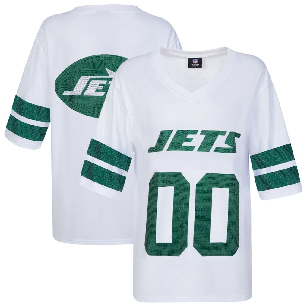 New York Jets  Cuce Women's Rhinestone V-Neck Tunic