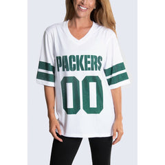 Green Bay Packers  Cuce Women's Rhinestone V-Neck Tunic