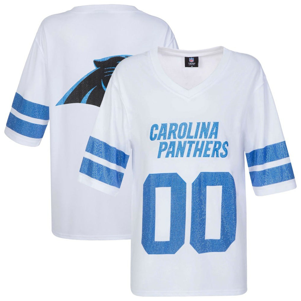 Carolina Panthers  Cuce Women's Rhinestone V-Neck Tunic