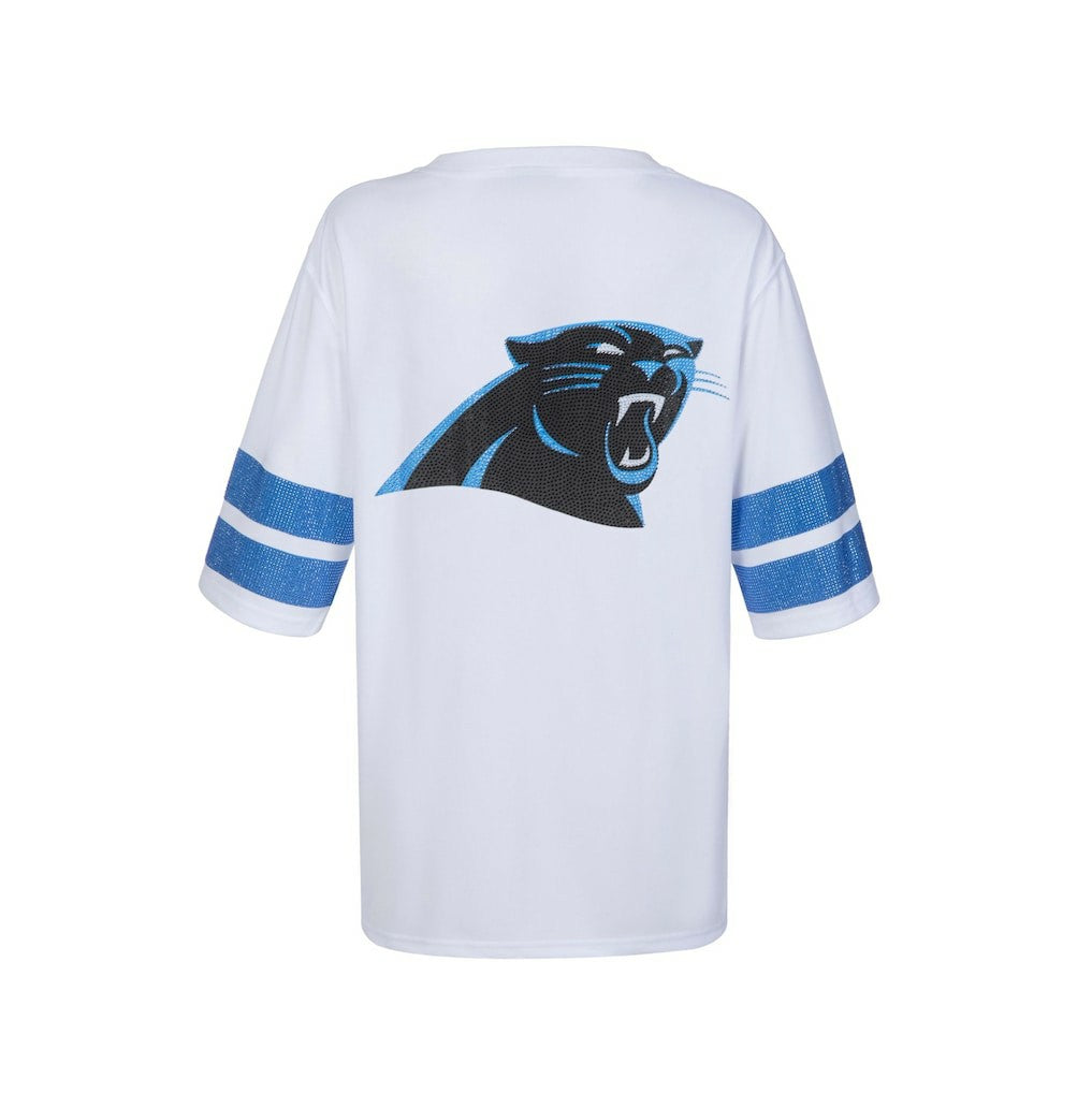Carolina Panthers  Cuce Women's Rhinestone V-Neck Tunic