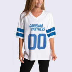 Carolina Panthers  Cuce Women's Rhinestone V-Neck Tunic