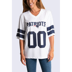 New England Patriots  Cuce Women's Rhinestone V-Neck Tunic