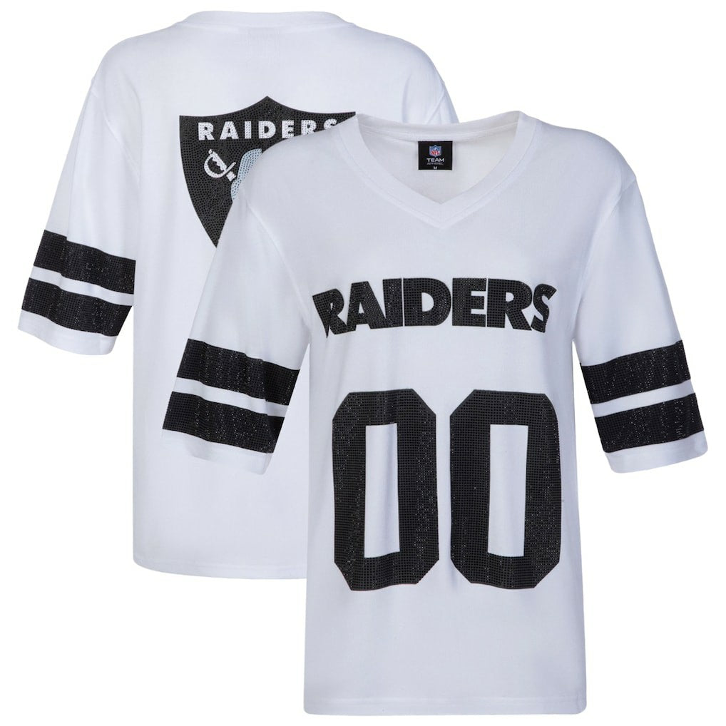 Las Vegas Raiders  Cuce Women's Rhinestone V-Neck Tunic
